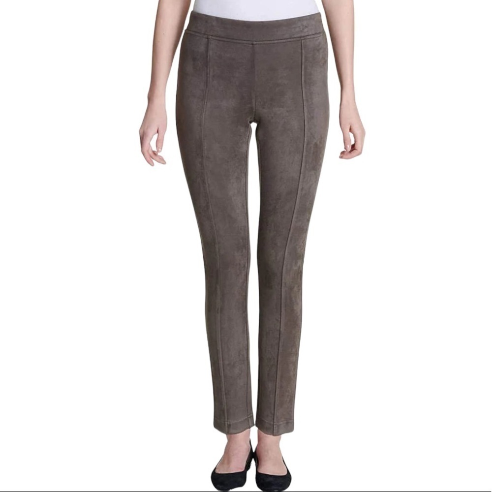 Andrew Marc Chocolate Brown Faux Suede Mid Rise Pants S